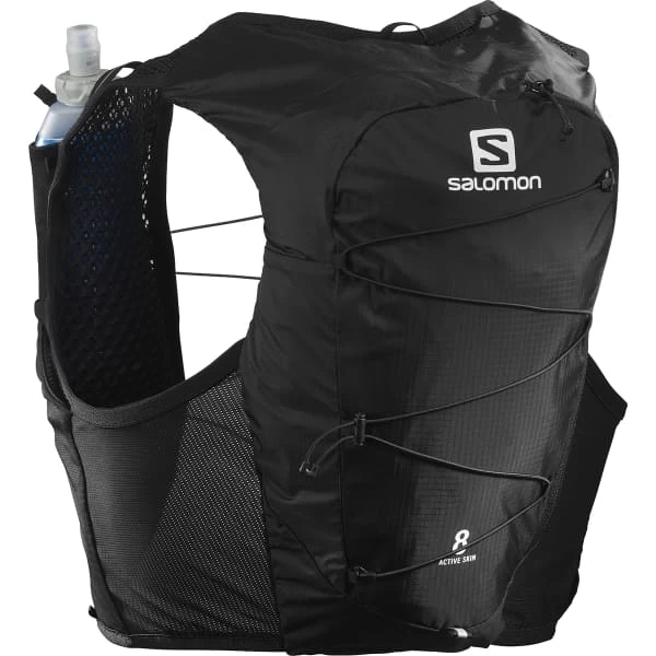SALOMON ACTIVE SKIN 8 SET BLACK/BLACK 23 1 SALOMON ACTIVE SKIN 8 SET BLACK/BLACK 23